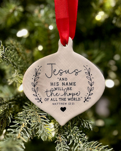 JESUS RIBBON HANGING ORNAMENT 12664