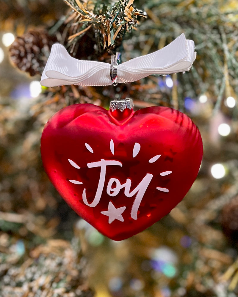 HEART OF CHRISTMAS - JOY GLASS ORNAMENT IN BOX 12733