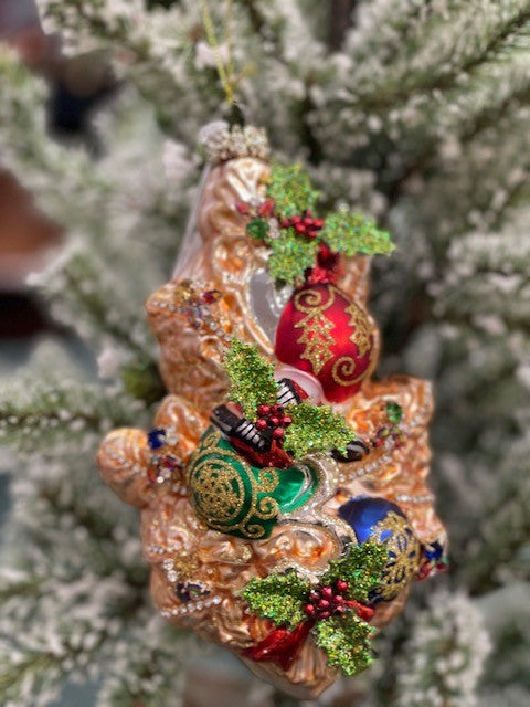 MARK ROBERTS KINGS JEWELS THREE FRENCH HENS GLASS ORNAMENT 38-22044 