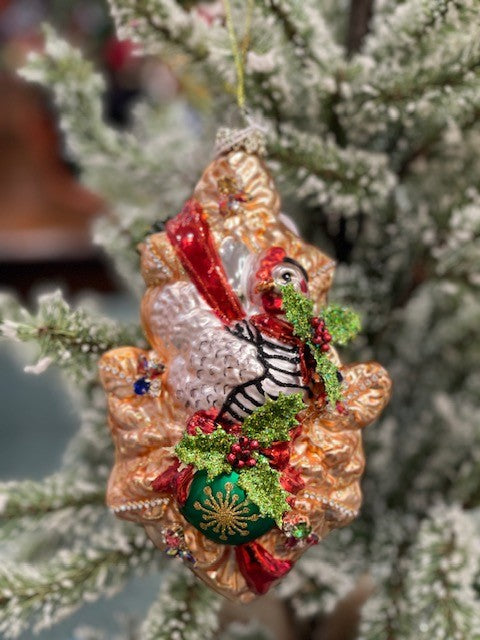 MARK ROBERTS KINGS JEWELS THREE FRENCH HENS GLASS ORNAMENT 38-22044 