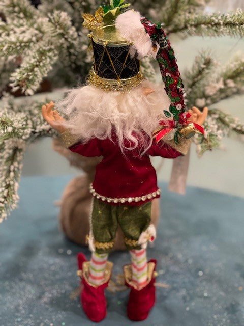MARK ROBERTS NORTH POLE MEDIUM ELF 19 INCH 12 DRUMMERS DRUMMING 51-23834