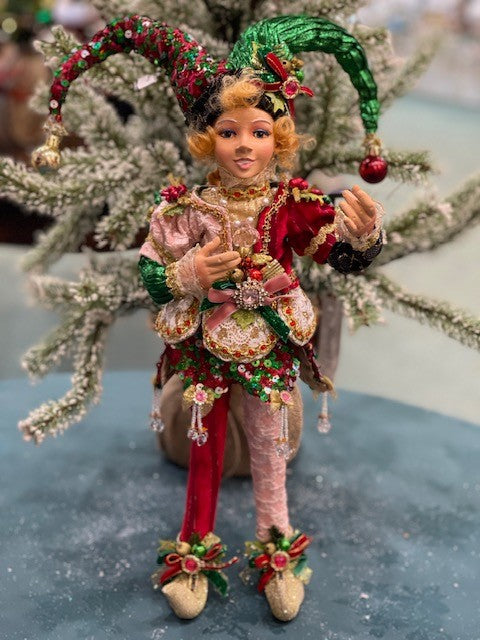 MARK ROBERTS NORTH POLE MEDIUM ELF 16IN JESTER GIRL 51-23782