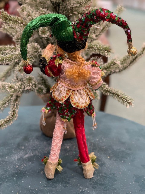 MARK ROBERTS NORTH POLE MEDIUM ELF 16IN JESTER GIRL 51-23782