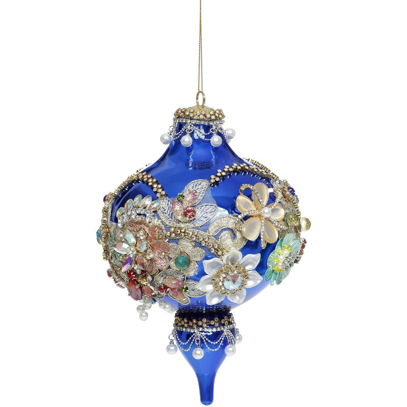 MARK ROBERTS KINGS JEWELS - EXTRA FANCY BLUE FINIAL HANGING ORNAMENT 36-45990