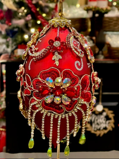 MARK ROBERTS KINGS JEWELS - RED FINIAL HANGING ORNAMENT 36-45988