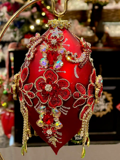 MARK ROBERTS KINGS JEWELS - RED FINIAL HANGING ORNAMENT 36-45988