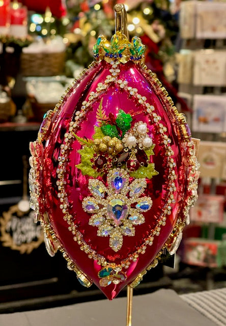 MARK ROBERTS KINGS JEWELS - RASPBERY FINIAL HANGING ORNAMENT 36-45986