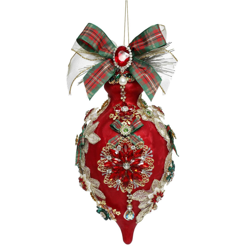 MARK ROBERTS KINGS JEWELS - FROSTED RED FINIAL HANGING ORNAMENT 36-45982