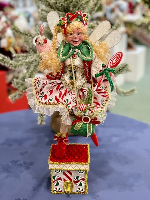 MARK ROBERTS PEPPERMINT PATTY FAIRY STOCKING HOLDER 51-37504