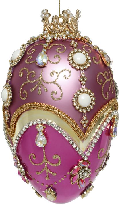 MARK ROBERTS FABERGE JEWEL PURPLE 7 INCH EGG ORNAMENT 36-54350