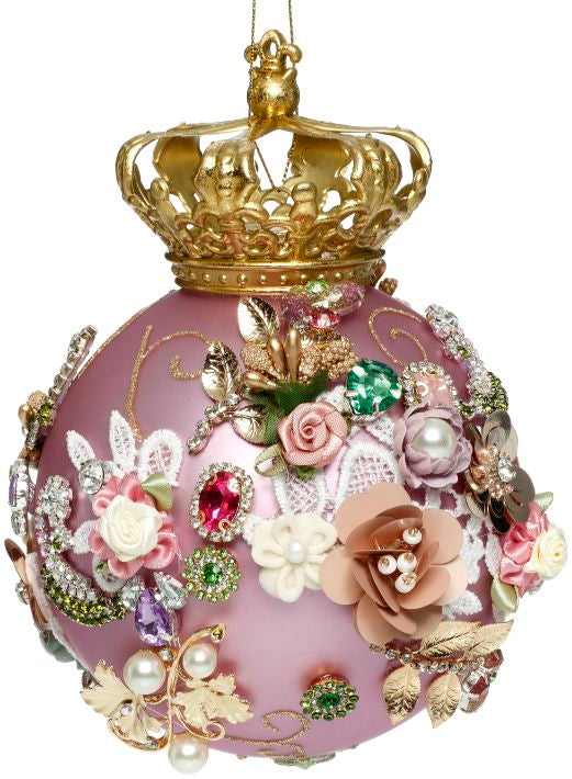 MARK ROBERTS CROWN JEWELS ORNAMENT - MAUVE/PURPLE ROUND 7 INCH 36-54276