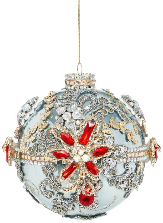 MARK ROBERTS - Blue Kings Jewel Ball Ornament 36-61490