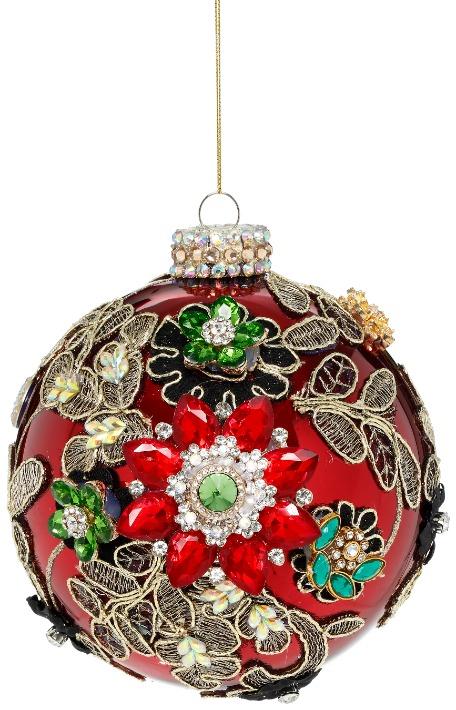 MARK ROBERTS - Red Kings Jewel Ball Ornament 36-61494