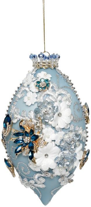 MARK ROBERTS - Blue Kings Jewel Finial Ornament 36-61496
