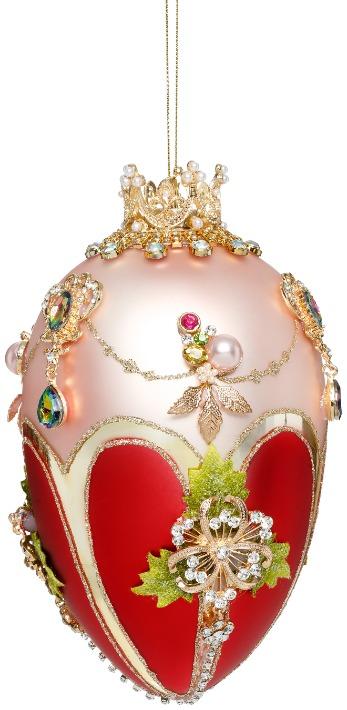 MARK ROBERTS - Pink & Raspberry Faberge Jewel Egg Ornament 36-61478