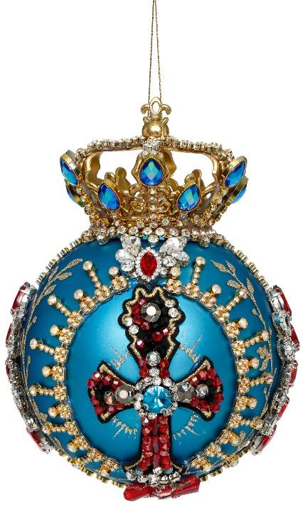 MARK ROBERTS - Teal Crown Jewels Ornament 36-61416