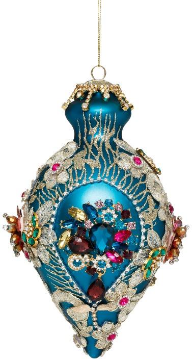 MARK ROBERTS - Teal Kings Jewel Fancy Finial Ornament 36-61506