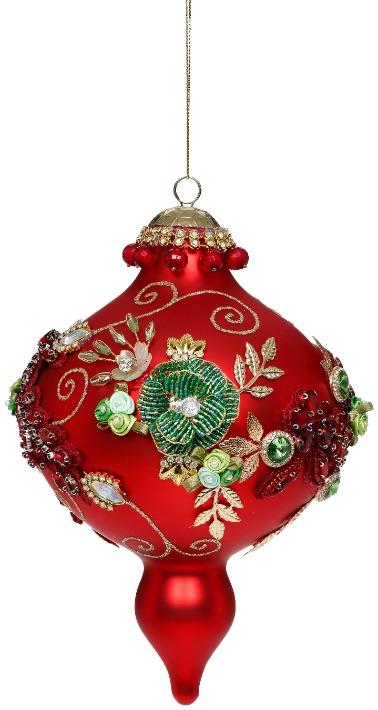 MARK ROBERTS - Red Kings Jewel Extra Fancy Finial Ornament 36-61510
