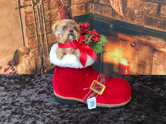 KATHERINE'S COLLECTION PUPPY IN SANTA BOOT