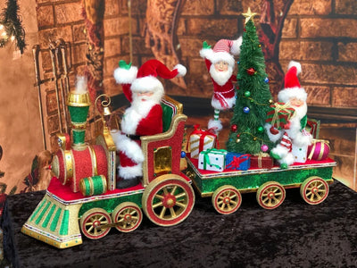 KATHERINE'S COLLECTION SANTA TRAIN & CARRIAGE