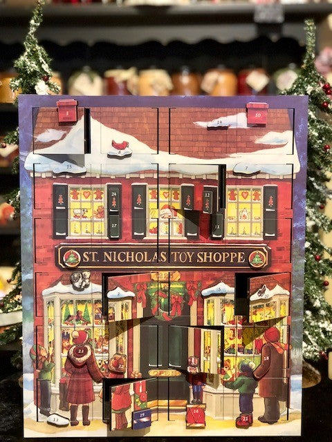 TOY SHOP MUSICAL WOODEN ADVENT BOX