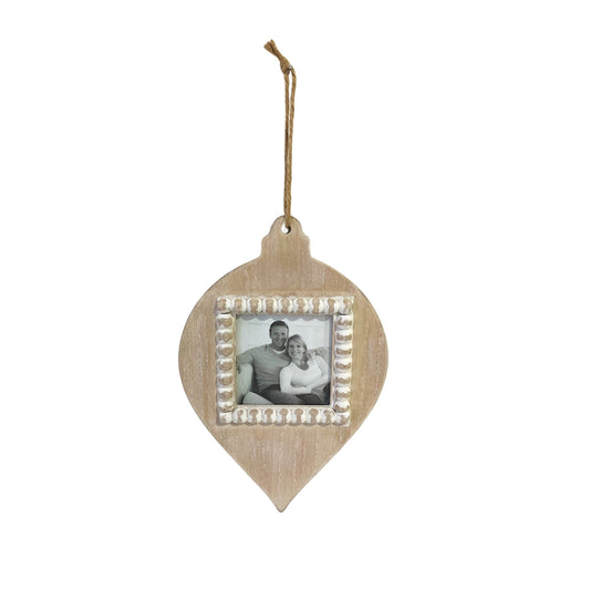 NATURAL WOOD ORNAMENT SHAPE PICTURE FRAME HANGING JX6181