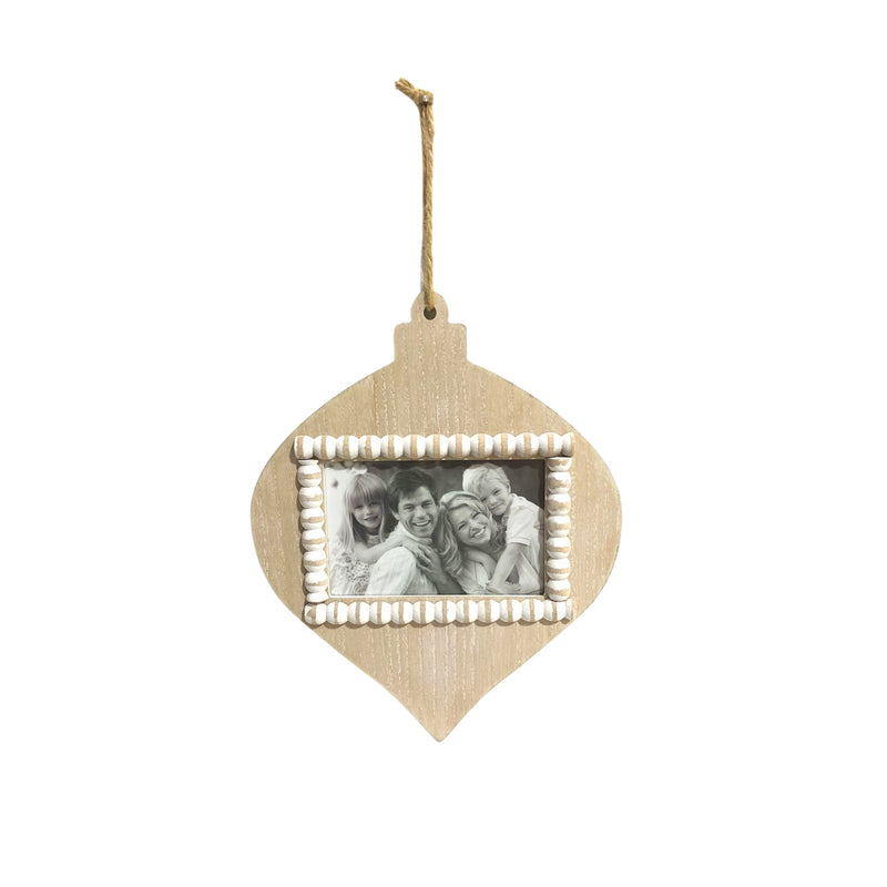 NATURAL WOOD ORNAMENT SHAPE PICTURE FRAME HANGING JX6182