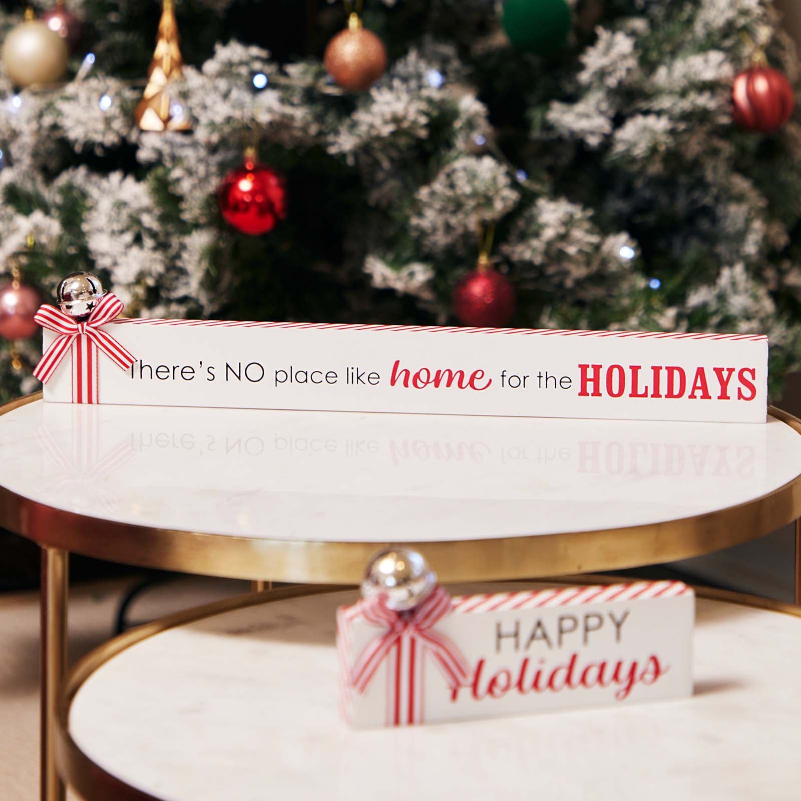 THERE'S NO PLACE LIKE HOME WOODEN BLOCK SIGN WITH BELL JX6315