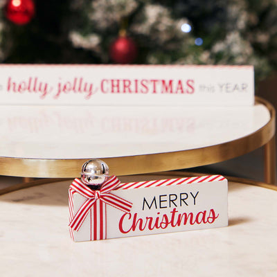 MERRY CHRISTMAS SIGN WITH BELL JX6317