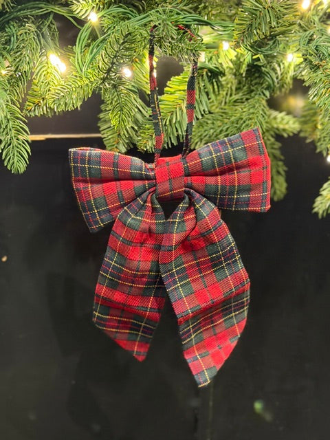 RED TARTAN SMALL HANGING BOW SM-4857