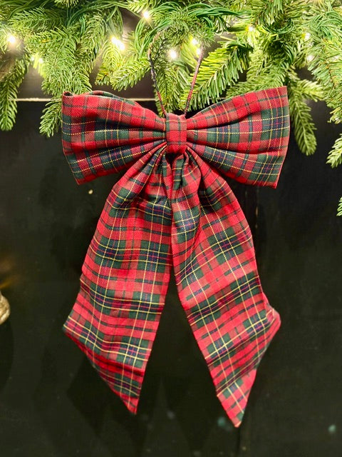 RED TARTAN MEDIUM HANGING BOW MED-4864
