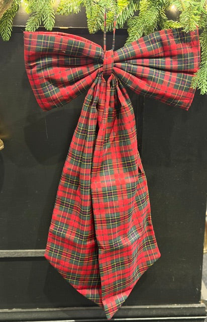 RED TARTAN LARGE HANGING BOW LG-4871