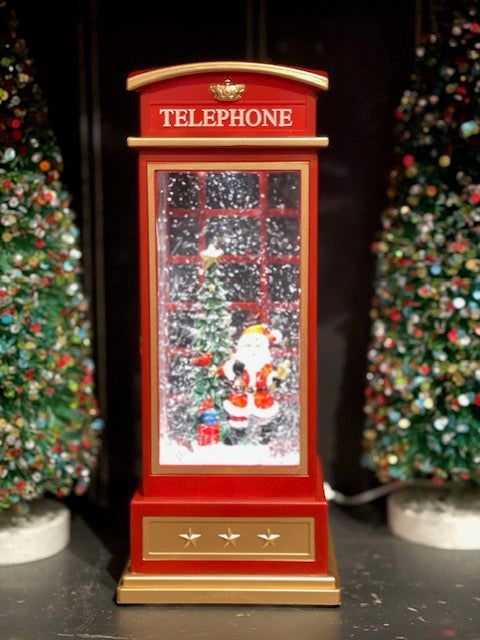 MUSICAL GLITTER LANTERN - RED SANTA PHONE BOOTH 7A