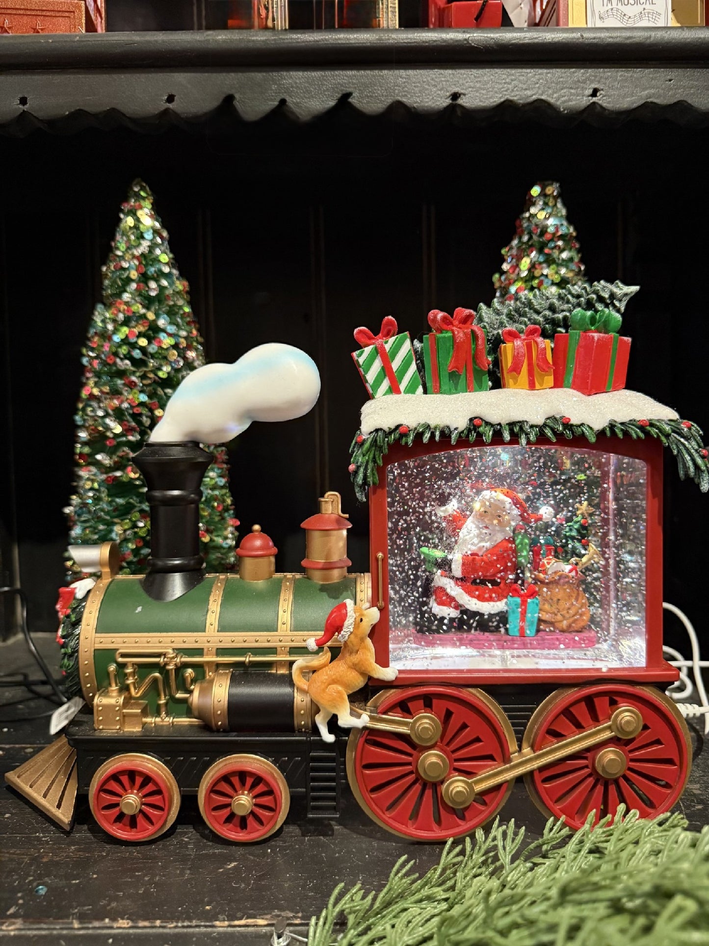 GLITTER LANTERN - Festive Train Santa 12-1