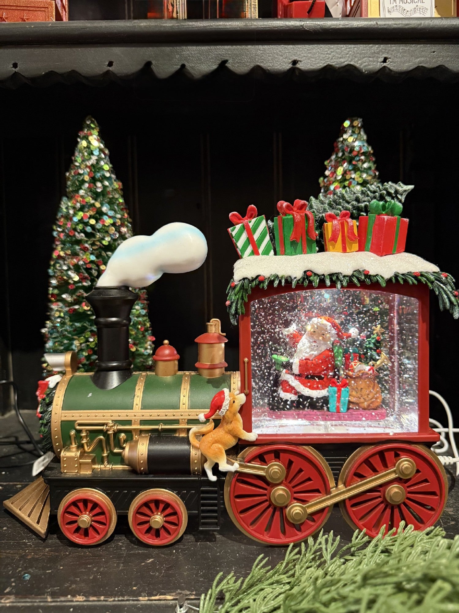GLITTER LANTERN - Festive Train Santa 12-1