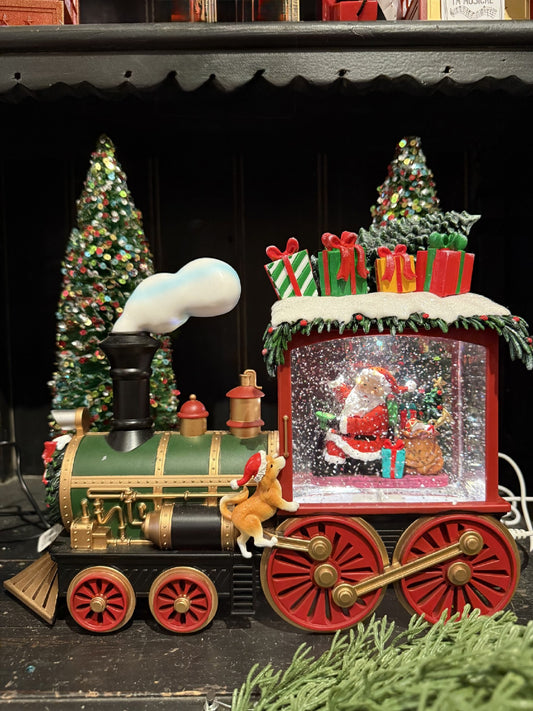 GLITTER LANTERN - Festive Train Santa 12-1