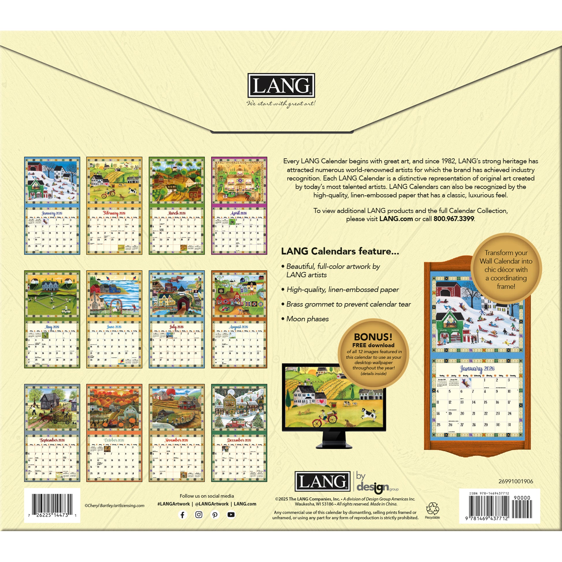LANG CALENDAR 2026 - COUNTRY SAMPLER