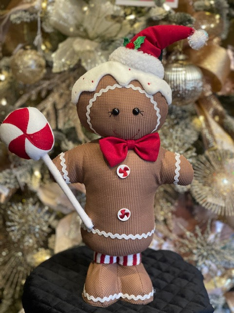 STANDING MR GINGERBREAD WITH LOLLIPOP AD02-3