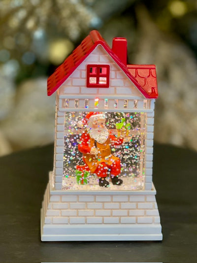 SNOW GLOBE MINI LED HOUSE WITH SANTA MJ017