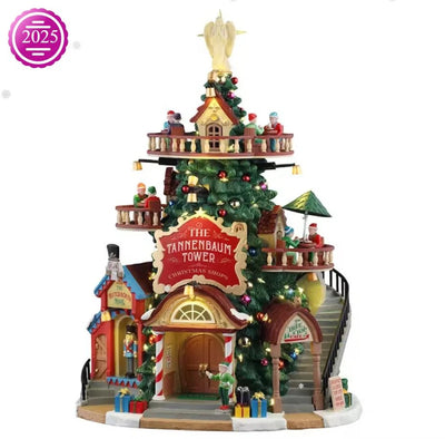 LEMAX VILLAGE - THE TANNEBAUM TOWER CHRISTMAS SHOPS 55311