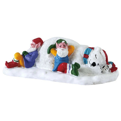 LEMAX VILLAGE - TAKING A BREAK ELVES & POLAR BEAR 72552