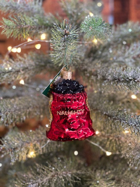 BAG OF COAL GLASS ORNAMENT