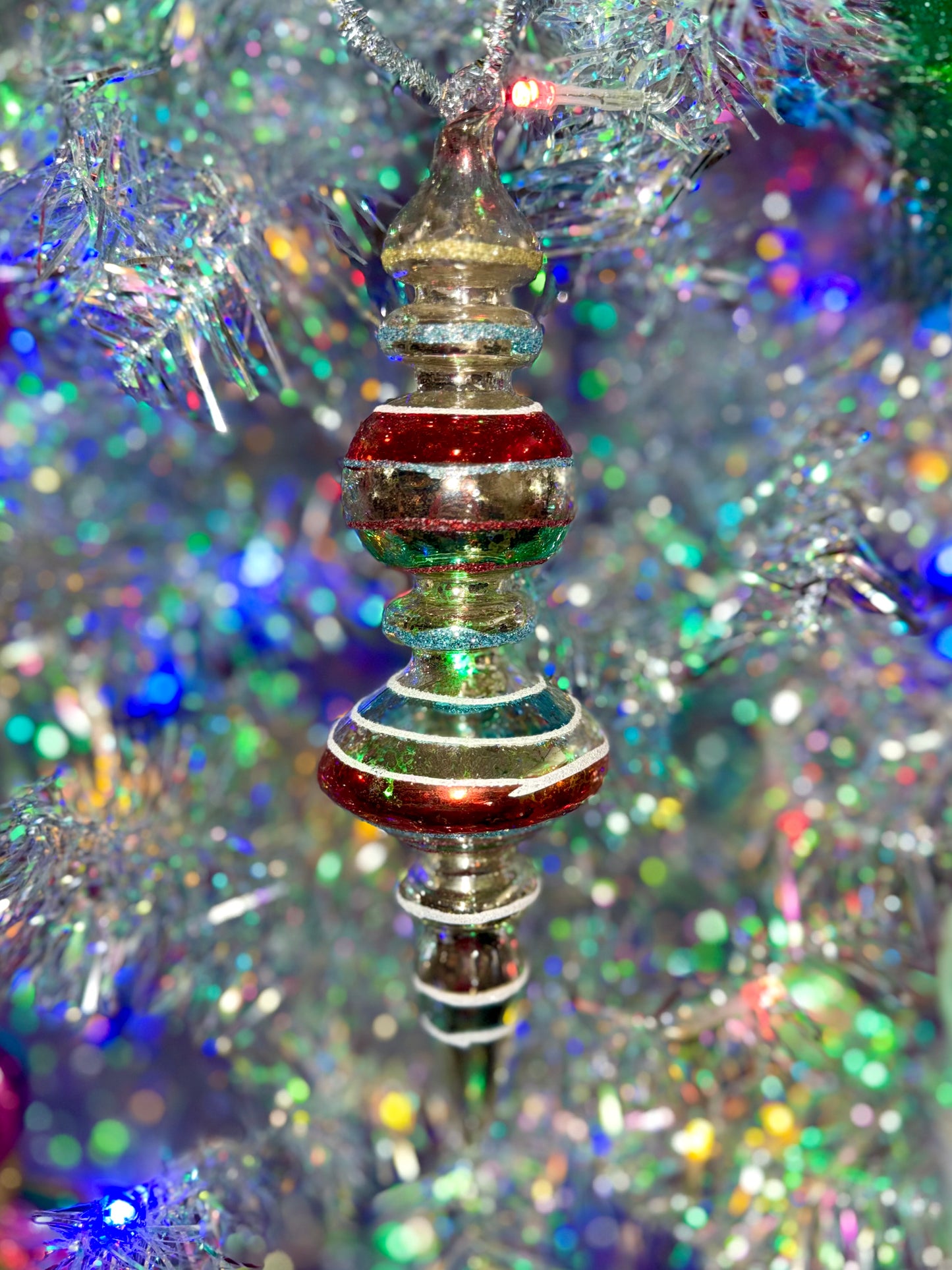 STRIPED MERCURY FINIAL ORNAMENT 4124510A
