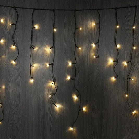 240 LED ICICLE LIGHTS - WARM WHITE 7METRE