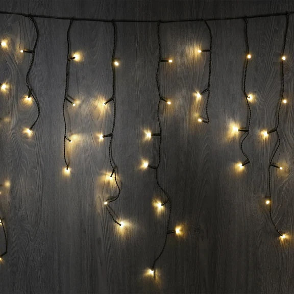 240 LED ICICLE LIGHTS - WARM WHITE 7METRE