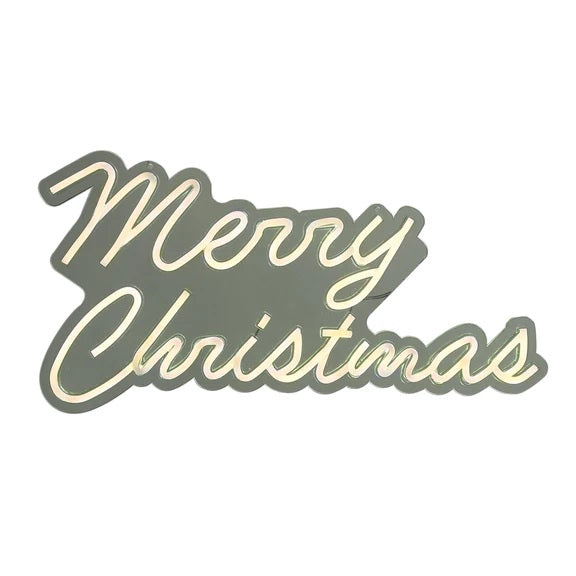 MERRY CHRISTMAS NEON WARM WHITE HANGING SIGN LL0013R023WW