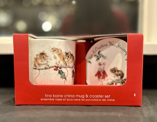 WRENDALE DESIGN - MUG WITH COASTER WINTER MICE