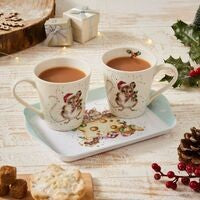 WRENDALE DESIGN MUG WITH TRAY HOLLY JOLLY MICE