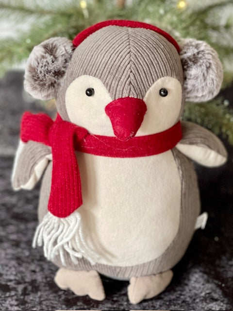 PLUSH PENGUIN WITH EAR MUFFS AD072