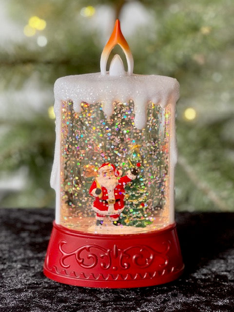 SNOWGLOBE MINI CANDLE WITH SANTA MJ010